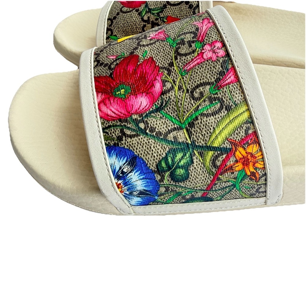 GUCCI GG Bloom Slides Supreme - EUR 37 - US 7 - Beige Floral - Picture 2 of 8